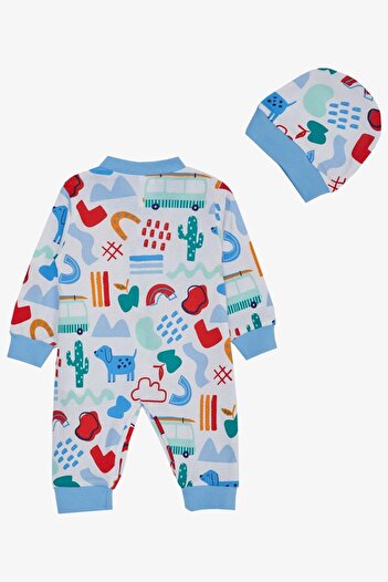 Breeze Baby Boy Booties Jumpsuit Patterned Puppy Printed 0-6 Months, White