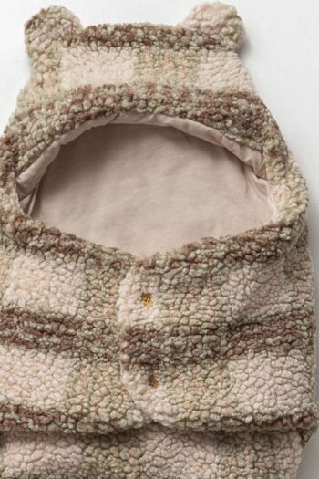 Cassiope Eared Plaid Outer Swaddle Booties Sleeping Bag Wellsoft Baby Boy Blanket