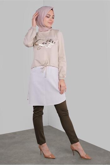 Alvina 41230 Model Printed and Lace-Up Tunic