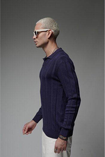 king brich Ribbed Polo Neck Sweater