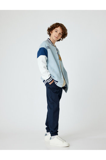Koton Baumwoll-Jogger-Schulhose mit Taschen und Bindegürtel
