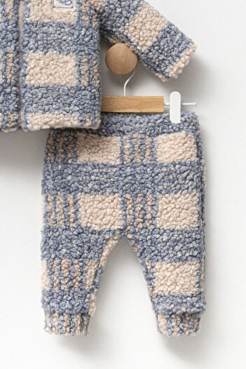 Cassiope Wellsoft Baby Boy Set - Plaid Print, Zip-Up and Thick Winter Jacket