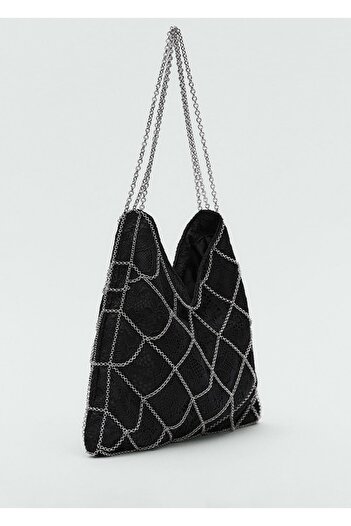 MANGO Woman Guipure Mesh Chain Bag