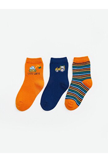 LC Waikiki Lcw Baby Printed Baby Boy Socks 3-Piece