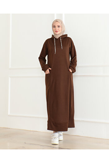 MSK Fashion Φόρεμα με κουκούλα με δύο νήματα
