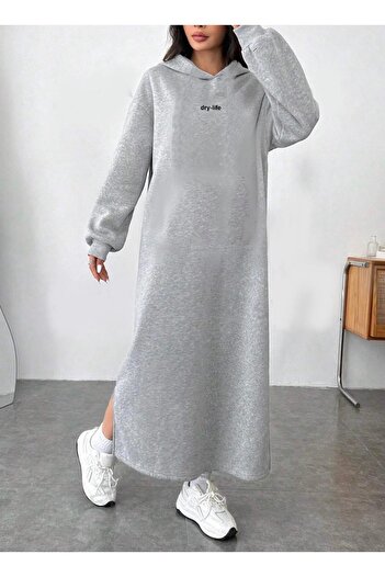 DryMod Hijab Hooded 3 Thread Tiered Long Tunic Blouse Sweatshirt