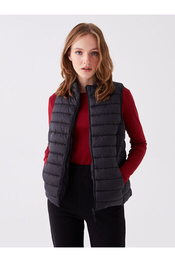 LC Waikiki Lcwk Women's Stand Collar Plain Puffer Vest