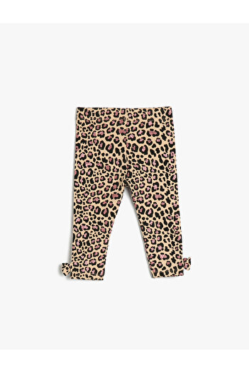 Koton Bavlněné legíny s leopardím vzorem a detailem mašle