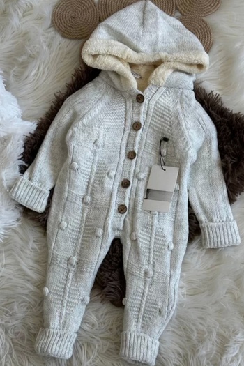 Kidmark Çocuk Modası Children's Unisex Knitted Gray Jumpsuit