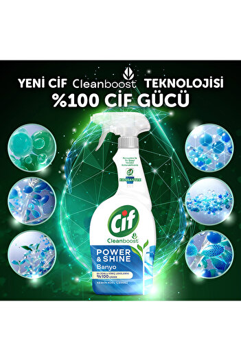 Cif Power And Shine Mutfak Ve Banyo Sprey 750ml X2 Konsantre Kapsül Mutfak Ve Banyo 70mlx2