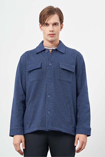 İmza Поло з коміром, темно-синій, slim fit, класичний піджак - з жакардовим візерунком, без розрізів і підкладки 1007245161