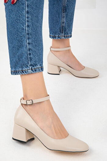 SOHO 19917 Model Beige Women's Classic Heeled Shoes