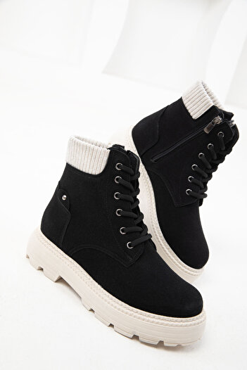 SOHO Black Suede Women's Boots - 19948 Model Bootie