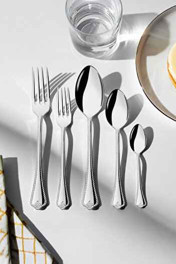 Nehir 30 Pieces Fulya Plain Spoon Set for 6 People