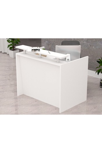 Mahmayi R06 White Office Reception Desk - 120cm