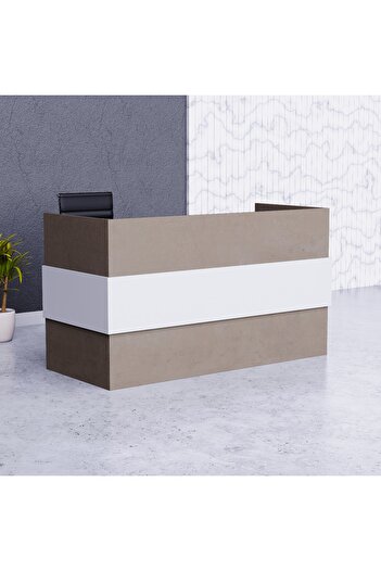 Mahmayi Light Concrete-White RD-1 Reception Desk 180 cm