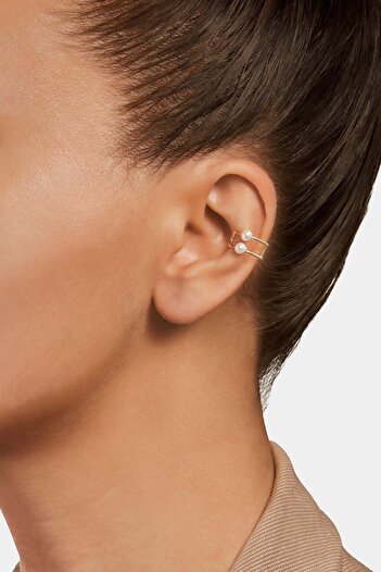 Joy of Jade Rita Ear Cuff 1 Mikron 18 Ayar Altın Kaplama (925 Ayar Gümüş Üzerine), Inci Mineli