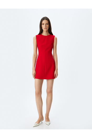 Koton A-Line Round Neck Sleeveless Mini Dress