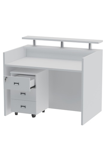 Mahmayi R06 White Office Reception Desk - 120cm