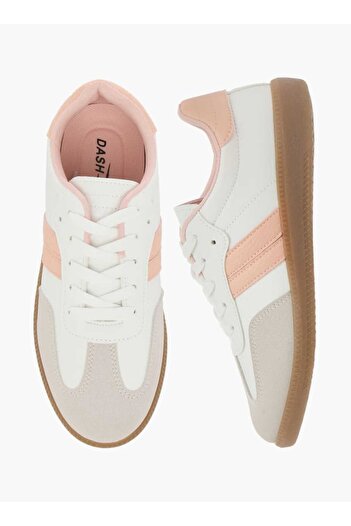 Dash Panelled Low Ankle Sneakers with Lace-Up Closure