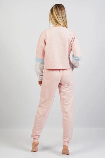 Espuar Kadın Üst Crop Sweatshirt, Alt Cepli ve Paça Manşetli Takım