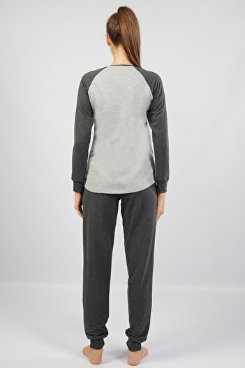 Espuar Women's 100% Cotton Pajama Set, Long Sleeve Skinny Leg