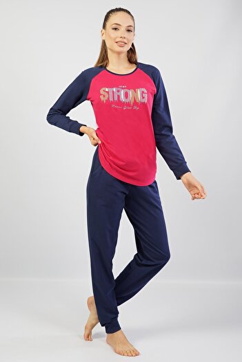 Espuar Kadın %100 Pamuk Pijama Takım, Uzunkol Dar Paça
