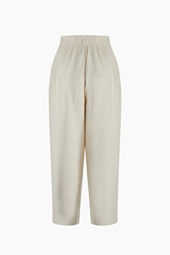 İKİKIZ Crinkle Linen Slouchy Pantolon