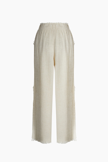 İKİKIZ Crinkle Linen Slit Trousers
