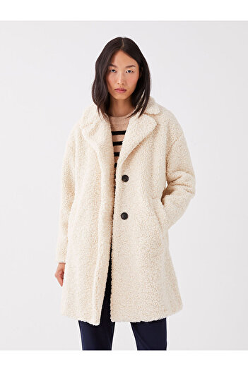 LC Waikiki Bunda Límec Pevný Dlouhý rukáv Dámský Teddy Coat