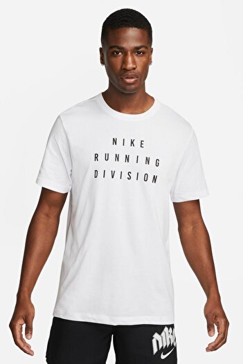 Nike Ανδρικό μπλουζάκι προπόνησης για τρέξιμο Dri Fit Running Division Λευκό