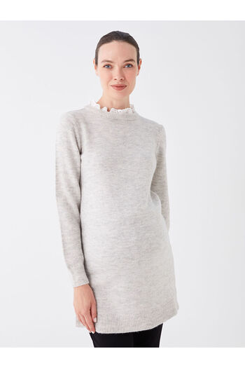 LC Waikiki Crew Neck Plain Long Sleeve Maternity Knitwear Tunik
