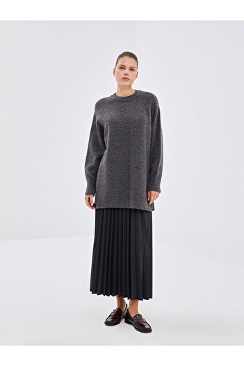 LC Waikiki Lcw Crew Neck Plain Long Sleeve Women's Knitwear Tunic
