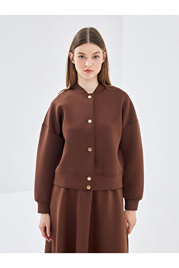 LC Waikiki LCW Modest - Obyčejná oversize dámská vysokoškolská bunda