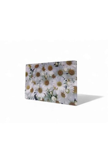 Saban 30X40 cm White Daisy Glass Cutting Board
