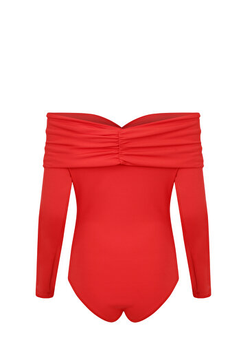 La Sarta Tolero Long Sleeve Snap Red Bodysuit
