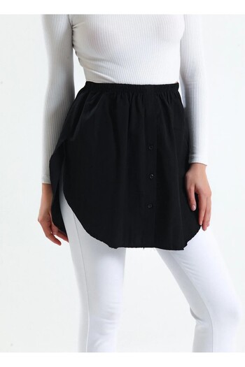 Mine'nspolo Black Hijab Shirt and Skirt Set