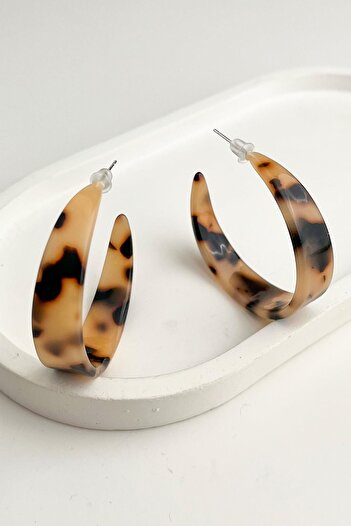 Modex Leopard Print Lightweight Hoop Earrings (4cm)
