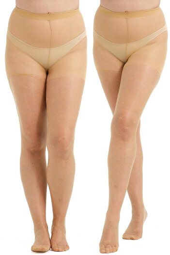 C&City Pack of 2 Star Patterned Large Size Pantyhose Skin