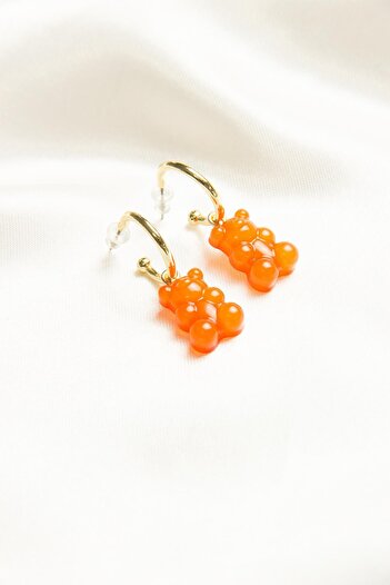 Modex Orange Jelly Bear Earrings