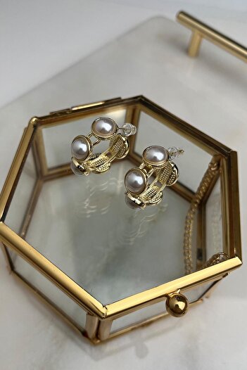 Modex Pearl Detail Hoop Earring(Size:2Cm)