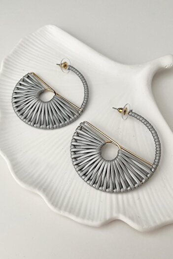 Modex Gray String Hoop Earrings