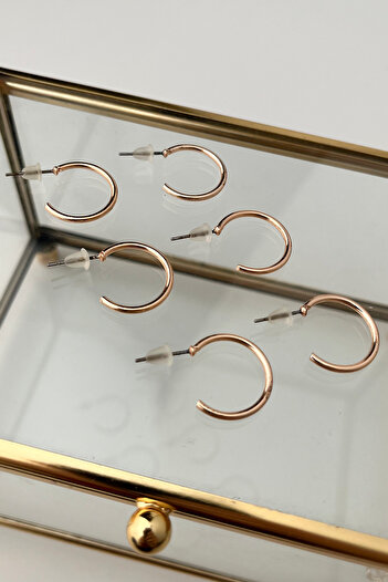 Modex Rose Multiple Patterned Hoop Earrings