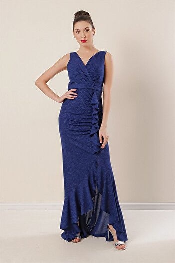 By Saygı Double Breasted Neckline Flounce Front Fish Dress