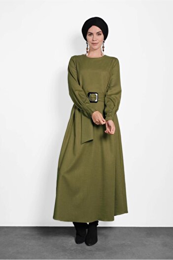 Alvina 40215 Model Dress with Belt and Zipper