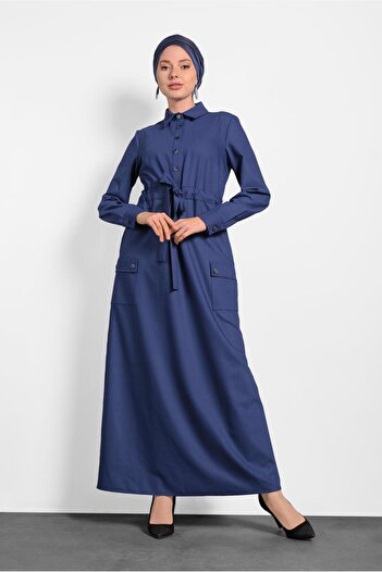 Alvina Buttoned Waist Tie Dress 40194