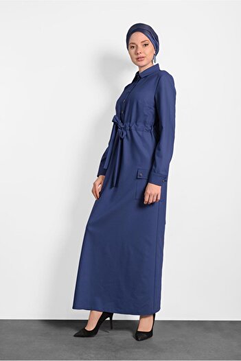 Alvina Buttoned Waist Tie Dress 40194