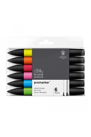 Winsor Newton Promarker Pen 6 Color Set Strong Tones