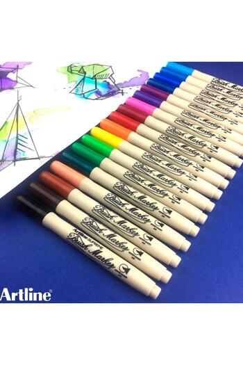 artline Supreme Brown Brush Tip Pen