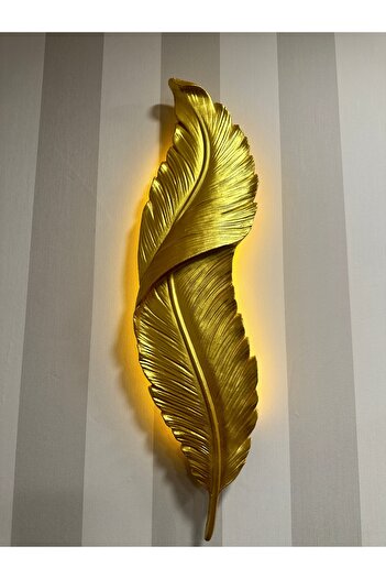 İki Cadı Tasarım Gold Tüy Led'li Pilli Dekoratif Aplik